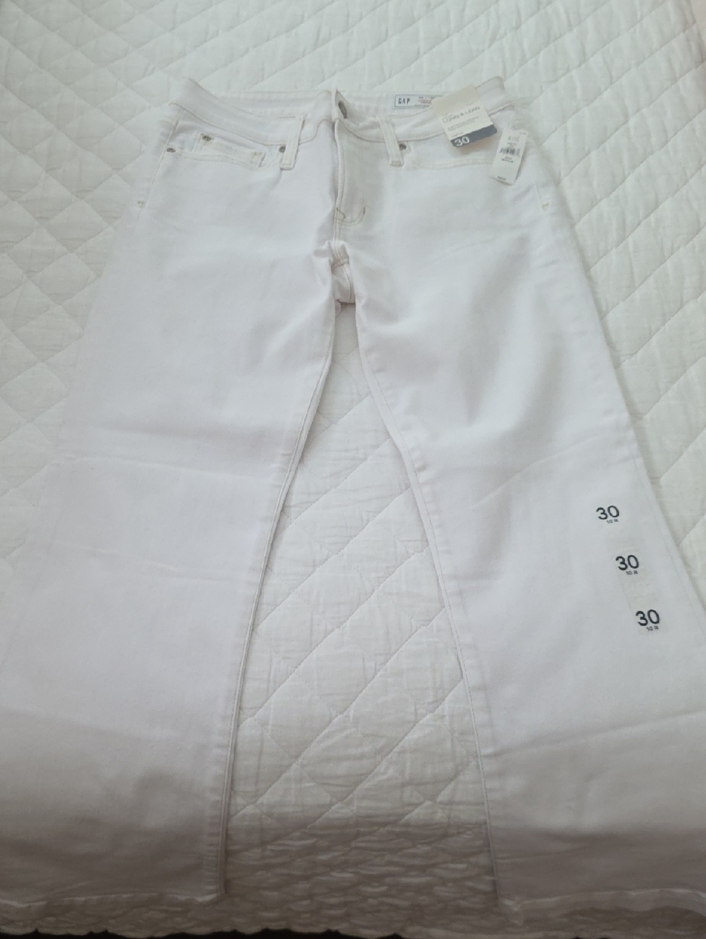 GAP Long & Lean White Women's Boot-Cut Jeans, 30/10R